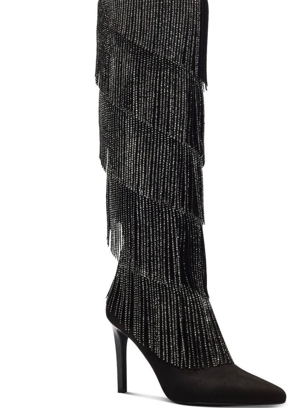 INC International Concepts “Shyn” Stiletto Knee Boot with Studded Strands